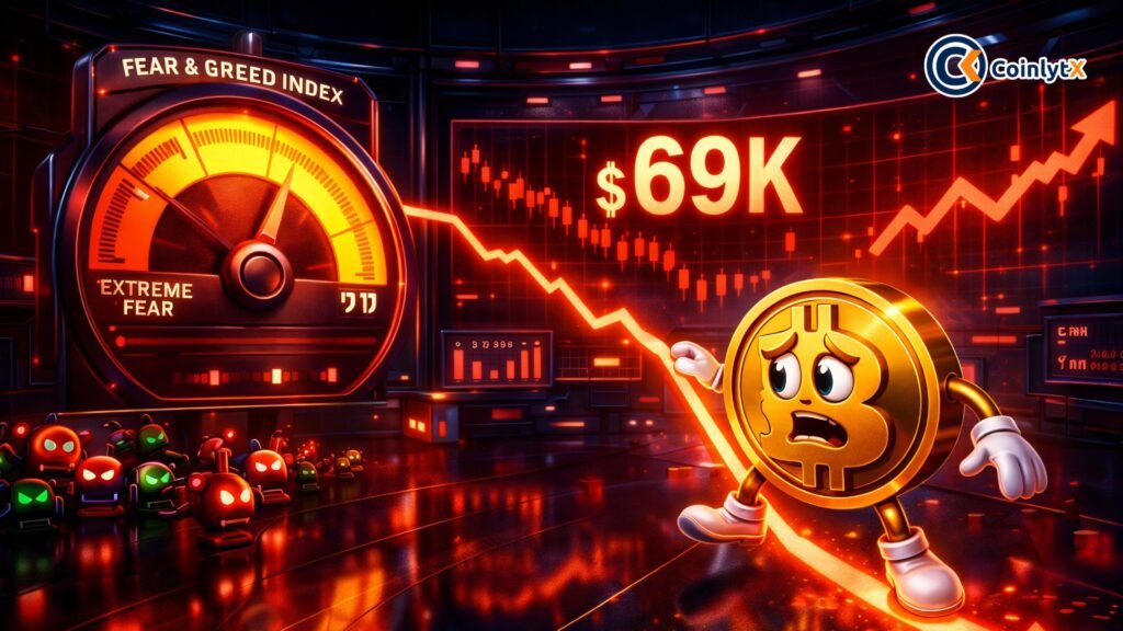 Bitcoin Drops Under $69,000 as Crypto Fear and Greed Index Plunges to 2026 Low