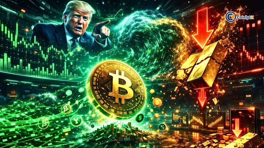 Crypto Market Surges $100B as Gold Crashes After Trump Warns of “Big Wave”