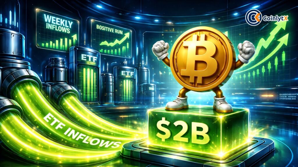Bitcoin ETFs Attract $2B in Weekly Flows, Extending Positive Run