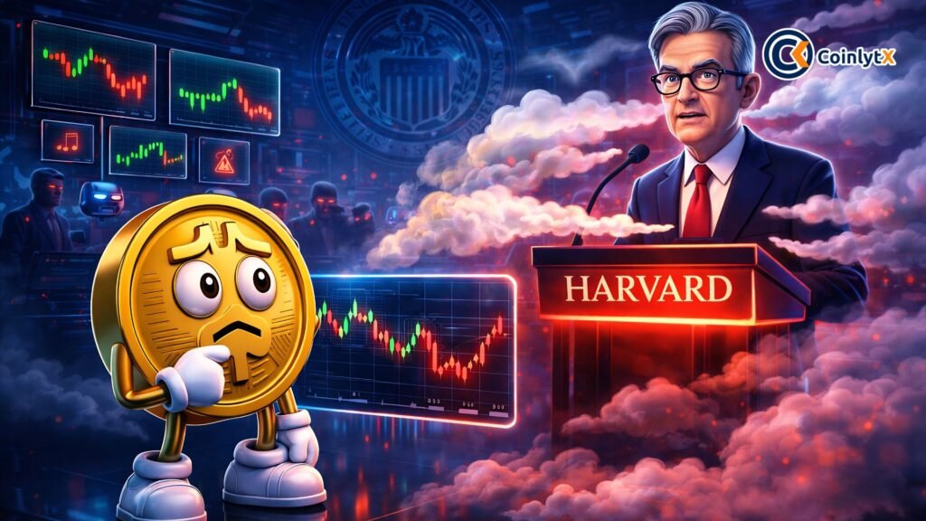 Powell’s Harvard Remarks Cloud Fed Outlook as Bitcoin Trades Cautiously