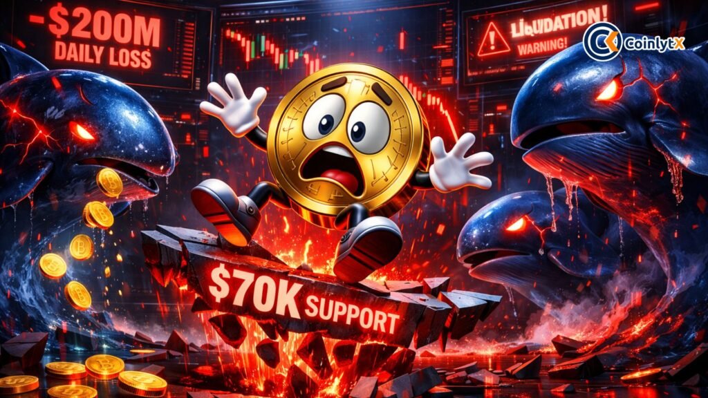 Bitcoin Whales Bleed $200M Daily as BTC Plunges Below $70K Support