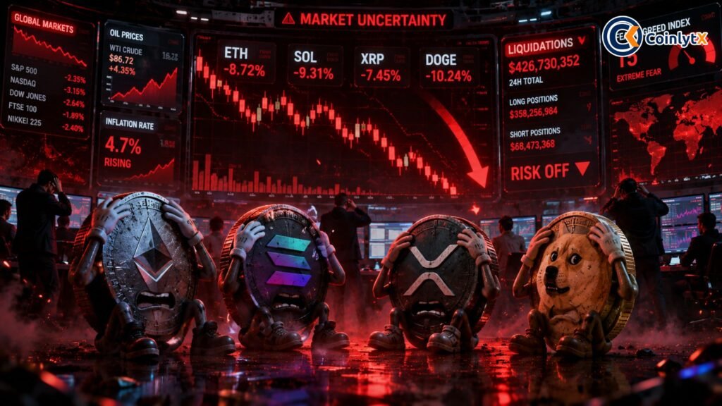 Altcoins Slide as Investors React to Rising Global Financial Risks