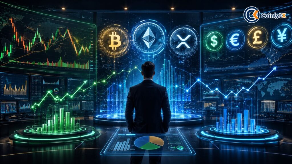 Portfolio Diversification
Investment Strategy
Stocks
Stock Market
Cryptocurrency
Crypto Investing
Bitcoin
Ethereum
Forex Market
Currency Trading
Multi-Asset Investing
Financial Markets
Risk Management
Asset Allocation
Investor Portfolio
Blockchain
Digital Assets
Global Markets
Wealth Building
Investing 2026